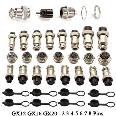 GX12 16 20 Aviation Plug 2 3 4 5 6 7 8P Metal Male /Female Panel Cable Connector - Image 1 of 4