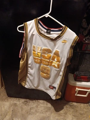 Подлинная футболка Nike Michael Jordan No9 1992 USA Dream Team маленькая белая/золотистая - Изображение 1 из 4