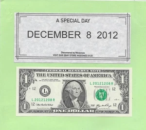 DECEMBER  8, 2012 .. 2006 ..UNCIRC   $1  L 2012 1208 R  .. BIRTHDAY NOTE - Picture 1 of 1