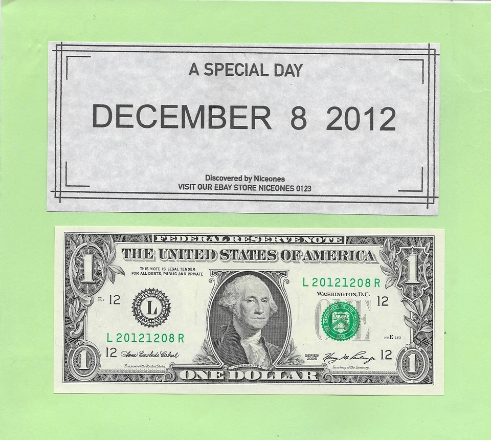 DECEMBER  8, 2012 .. 2006 ..UNCIRC   $1  L 2012 1208 R  .. BIRTHDAY NOTE - Image 1 of 1