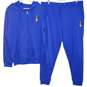 POLO RALPH LAUREN 2pc. Bear Fleece Lined Hoodie Sweatshirt & Sweatpants Men's XL - Picture 1 of 19
