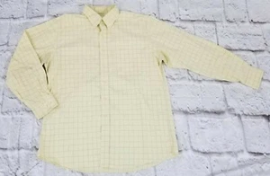 JOS A BANK TRAVELERS COLLECTION MENS LARGE YELLOW CHECK SHIRT - Picture 1 of 12