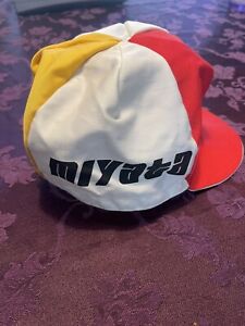 Miyata Licensed Vintage Cycling hat R.Ando in NY. Bright Color never worn 80's