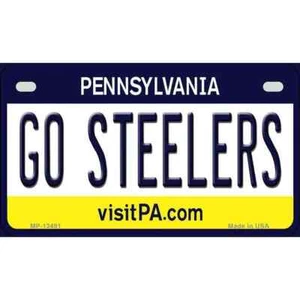 Letrero de etiqueta de matrícula de metal Go Steelers novedad coche camión pared hogar - Imagen 1 de 1