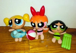 Vintage Powerpuff Girls Bubbles Blossom Buttercup Beach Swimsuit Swimming RARE - Picture 1 of 1