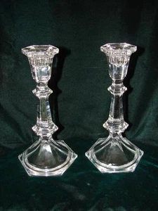 Par de candelabros de vidrio de cristal vintage - Imagen 1 de 1