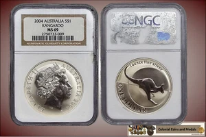 2004 Australia $1 Kangaroo 1oz 999 Silver NGC - MS69 - Picture 1 of 3