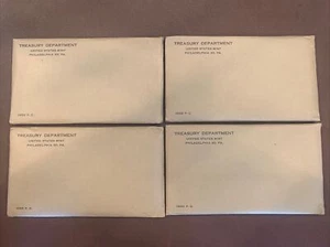 Lot Of 4- 1955 U.S. Mint SILVER Proof Set- Opened- OGP Envelope & Sealed Cello - Picture 1 of 12