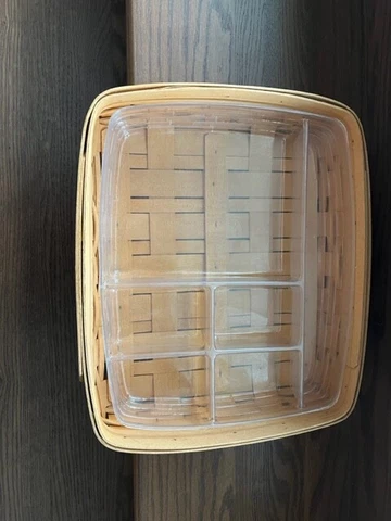 Longaberger  Regular Paper Tray Basket with 6 way divided Protector Cover