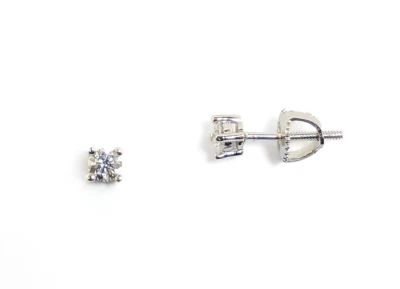 3 mm Round Lab Created Diamond Sterling Silver Screwback Small Stud Earrings - Image 1 of 2