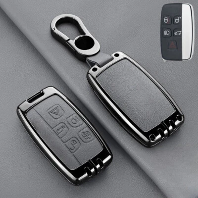 For Land Rover Range Rover Sport LR2 Zinc Alloy Leather Car Key Fob Case Cover - Image 1 of 4