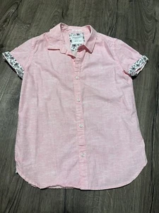 Denim & Flowers Ricky Youth Kid Boy S/S Button Shirt Red Palm Trees sz 13/14 - Picture 1 of 5