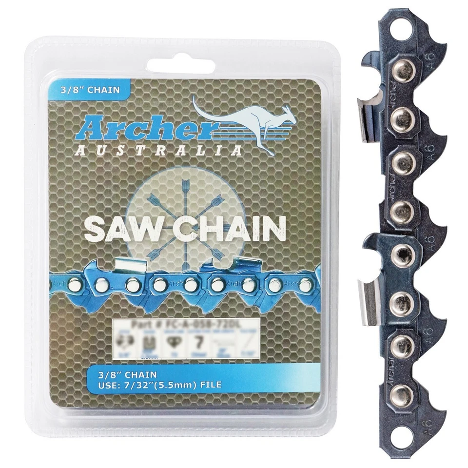 Archer 3/8" .063" 72DL Semi-Chisel Chainsaw Chain Loop | A-063-72DL