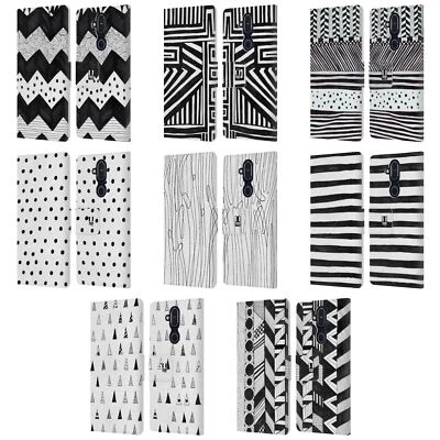 HEAD CASE BNW DOODLE LEATHER BOOK CASE & WALLPAPER FOR MICROSOFT NOKIA PHONES - Image 1 of 4