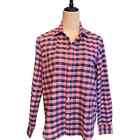 Frank And Eileen Womens Pink Blue Plaid Casual Long Sleeve Blouse Size Small