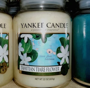 "Vela Yankee Retirada World Journeys "FLOR DE TIARA TAHITIANA"~ Grande 22 oz. ~ NUEVO - Imagen 1 de 4