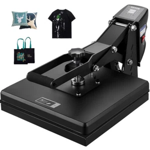Prensa de calor, máquina de prensa de calor eléctrica 15x15 para camisetas, calentamiento rápido, negro oscuro - Imagen 1 de 8