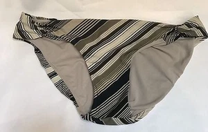 NEW Perry Ellis Womens Large Swim Suit Bikini Bottoms Diagonal Striped - Picture 1 of 6