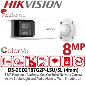 4K 8MP Panoramic Bullet DS-2CD2T87G2P-LSU/SL 4mm Dual lens IP Camera - Picture 1 of 6