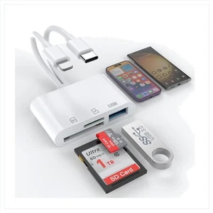 Kompakter 3-in-2 SD/Micro SD/USB Kartenleser – Mobiles Datentool für iPhone - Bild 1 von 11