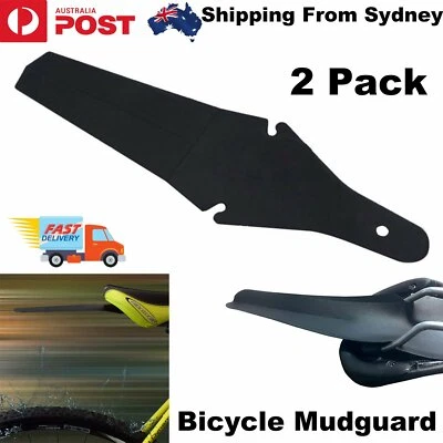 2 Pack Bike Ass Saver Bicycle Rear Fender Mudguard Mud Guard Road MTB AU - Black - image 1 of 4