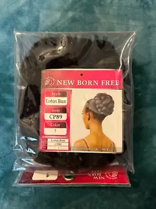 NEW BORN FREE BRAND SYNTHETIC LOTUS BUN COLOR #1 HAIR EXTENSION - Picture 1 of 4