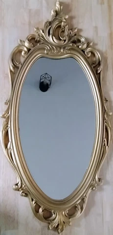 Beautiful 1965 Vintage Syroco Mirror  Gold 30 x 15.5" Hollywood Regency MCM Cover