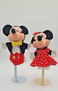 1993 Vintage Disney's Mickey + Minnie Mouse Plüsch Mattel Handpuppen 9 Zoll Sehr guter Zustand - Bild 1 von 11
