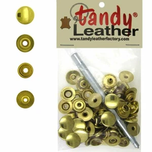 Tandy Leathercraft 7/16 Inch Line 20 Snap fastener kit CT.15 w/Tools - Gold - Picture 1 of 2
