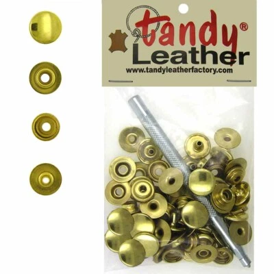 Tandy Leathercraft 7/16 Inch Line 20 Snap fastener kit CT.15 w/Tools - Gold - Image 1 of 2