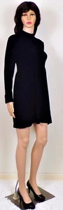 MAGASCHONI size L (Jrs.) black long-sleeve turtleneck knit dress silk/cashmere  - Picture 1 of 12