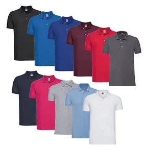 Russell 566M 95% cotton/5% Lycra� Stretch Slim Fit Short Sleeve Polo Shirt - Picture 1 of 12