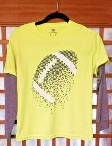 TEK Gear Boys Tee Shirt Football Neon Size Medium Neon Chartreuse or Lime  - Picture 1 of 3
