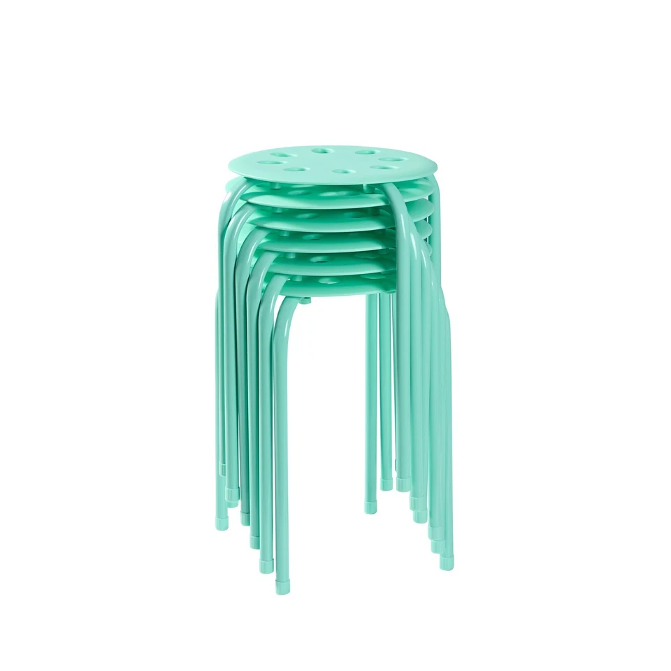 6x Portable Plastic Stack Stools Round Classroom Stools Chairs for Students Kids - Image 1 of 4