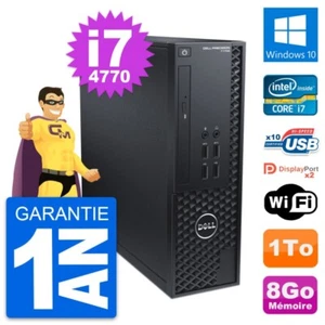 PC Dell Precision T1700 SFF Intel i7-4770 RAM 8Go Scheibe 1To Windows 10 Wifi - Bild 1 von 7