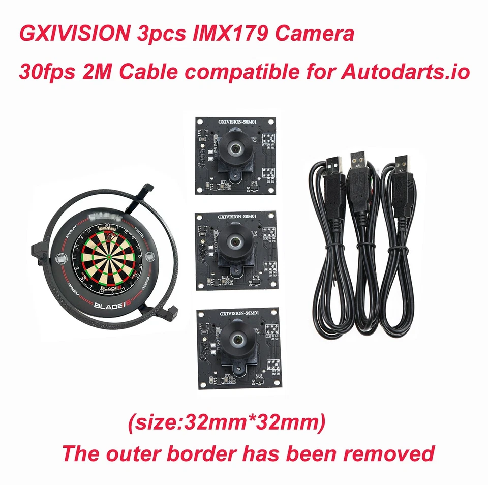 GXIVISION IMX179 30fps 2M Cable No Distortion USB Cmaera Module Autodarts.io - Image 1 of 4