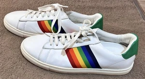 Dsquared2 Men’s Sneaker Shoes Leather White with Rainbow Flag Colours UK 8 EU 42 - Picture 1 of 5