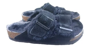 BIRKENSTOCK ARIZONA SUEDE BLACK SHEARLING SANDALS SZ 4.5 | 37 Womens Used - Picture 1 of 9