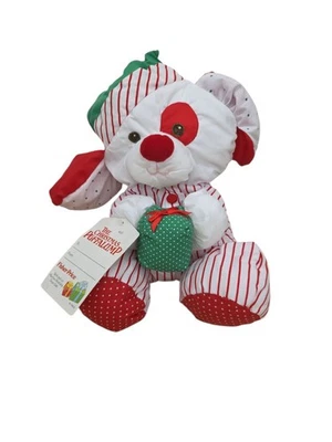 Vintage 1991 Fisher Price Puffalumps 12" Christmas Puppy Dog w/Present  NWT - Image 1 of 4
