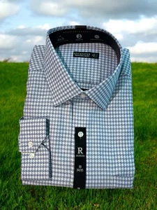 Rochester Men’s Long Sleeve Button Down Dress Shirt/Egyptian Cotton 16-34/35 - Picture 1 of 5