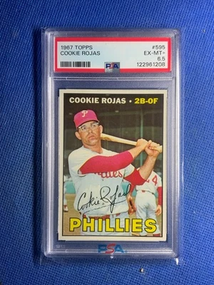 1967 Topps #595 Cookie Rojas High Number Sharp PSA 6.5 - Image 1 of 2