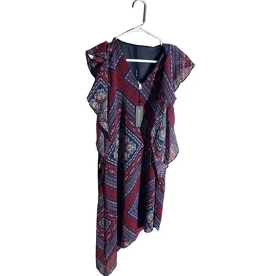 Vestido BCB Generation En Capas Para Mujer XS Rojo Multi Asimétrico Hombro Frío NUEVO Foto 1 de 4