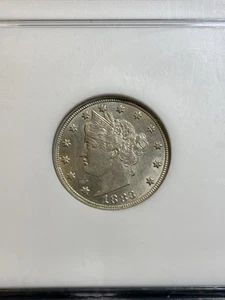 1883 Liberty V Nickel NO CENTS NGC MS63 Certified Type Coin 5c Shield Reverse - Picture 1 of 4