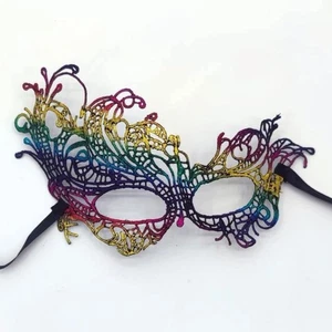 Rainbow Lace Masquerade Mask – Let the Mystery Sparkle! 🎭 - Picture 1 of 4
