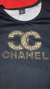 Chanel Cheetah Print Top Women’s XXL, Vintage With Embroidered Gems - Picture 1 of 5