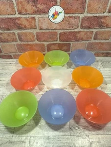 Juego de 9 cuencos de plástico multicolores IKEA postre o ensalada de cereales 2,5" H x 5,5" W - Imagen 1 de 11