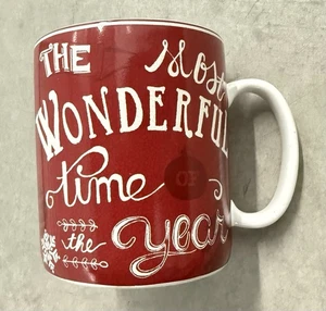 222 Fifth XL Red Christmas Mug  4” Dia X 4-1/4” H - Picture 1 of 10