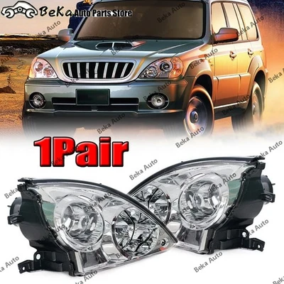 1Pair Front Headlamp For Hyundai Terracan 2001 2002 2003-2006 HeadLight Lamp DRL - Image 1 of 4