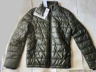 GUESS Hombre Chaqueta Puffer Cuero Verde Foto 1 de 4