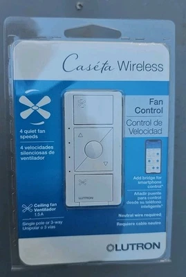 Lutron Electronics Wireless Smart Fan Speed Control - White - Image 1 of 4